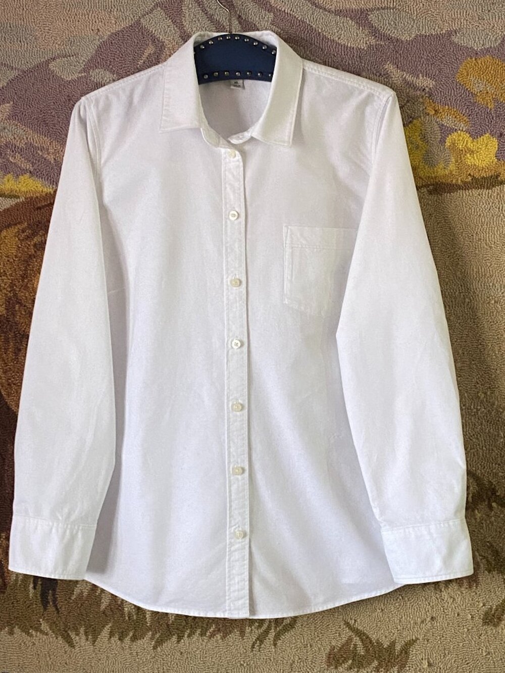 J.Crew Sz XL Womens White Blouse Button Up Shirt Long Sleeve Cotton